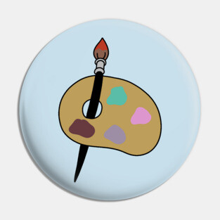Paint Brush with Paint Palette Pin