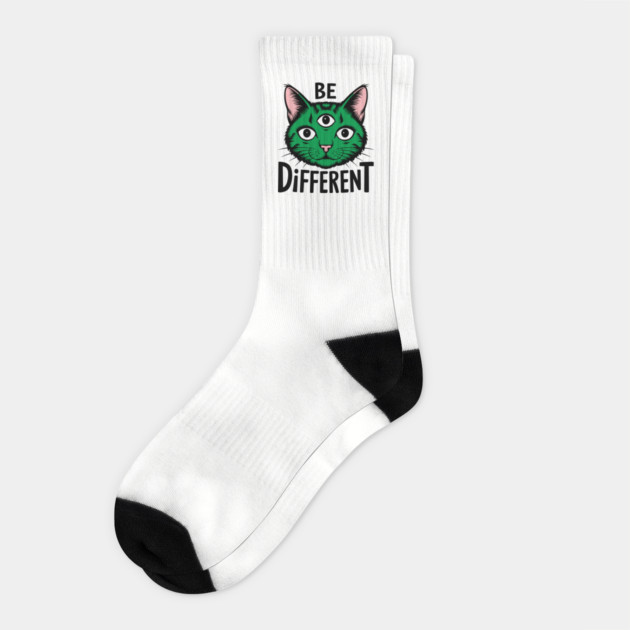 Be Different Personality Ironic Motivation Trippy Humor Socks by Anticorporati