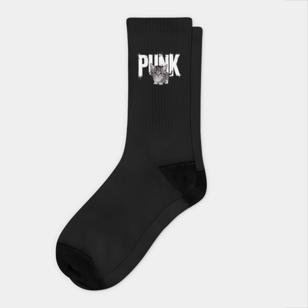 Punk Kitten Cute Vibes Rebel Attitude Socks by Anticorporati