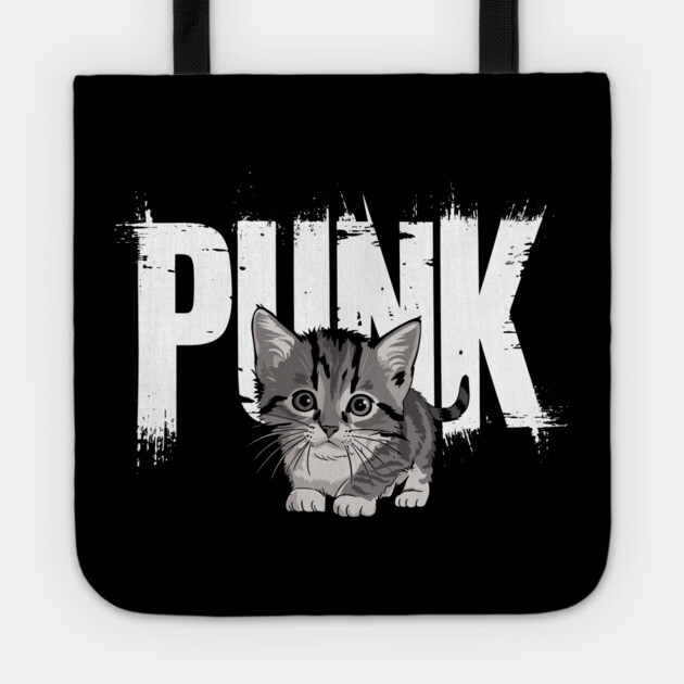 Punk Kitten Cute Vibes Rebel Attitude Tote by Anticorporati