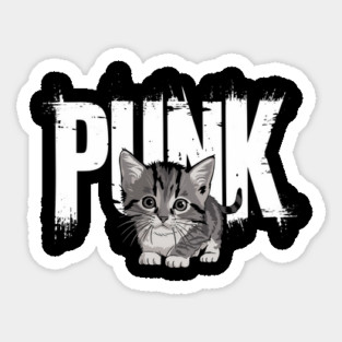 Punk Kitten Cute Vibes Rebel Attitude Sticker