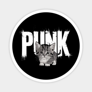 Punk Kitten Cute Vibes Rebel Attitude Magnet