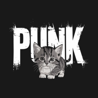 Punk Kitten Cute Vibes Rebel Attitude T-Shirt