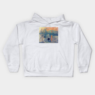 Impressions of Sunrise by Claude Monet Kids Hoodie