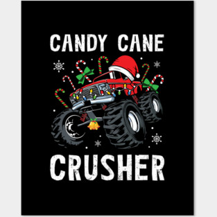 Christmas Monster Truck Candy Cane Crusher Xmas Gift For Men Women Posters and Art