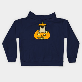 Jack O' Lantern Pug Kids Hoodie