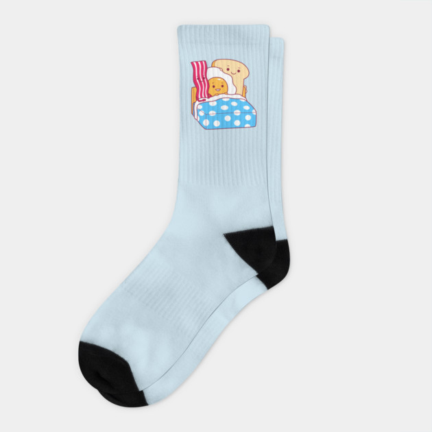 Breakfast In Bed Socks by dumbshirts