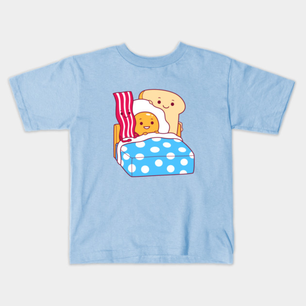 Breakfast In Bed Kids T-Shirt by dumbshirts