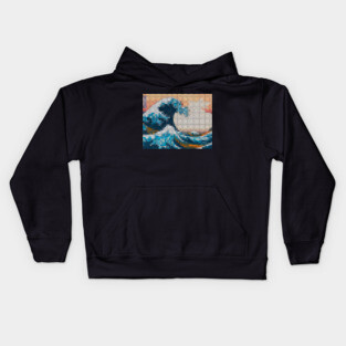 Great Wave Mosaic Kids Hoodie
