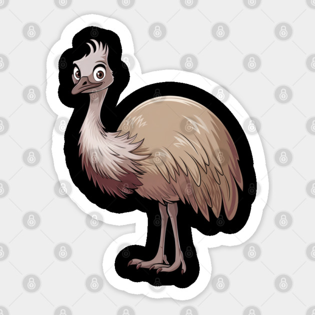 Emu Bird Design, Perfect for Australian Wildlife and Bird Watching Enthusiasts Sticker by Pixel Threads 