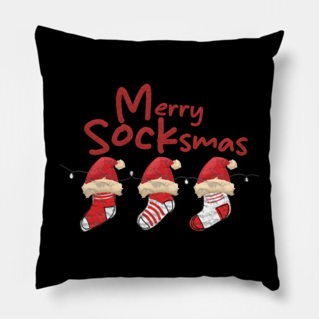 Merry Socksmas Pillow by Db Printed