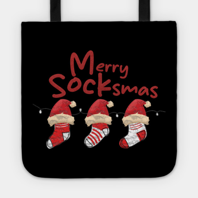 Merry Socksmas Tote by Db Printed