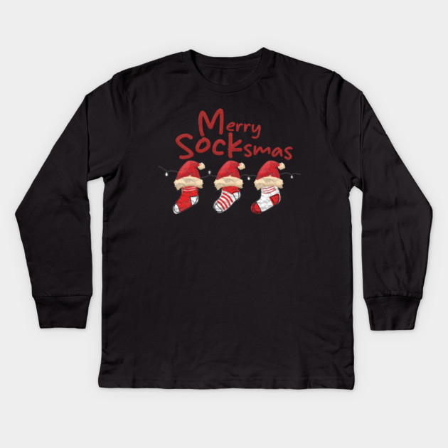 Merry Socksmas Kids Long Sleeve T-Shirt by Db Printed