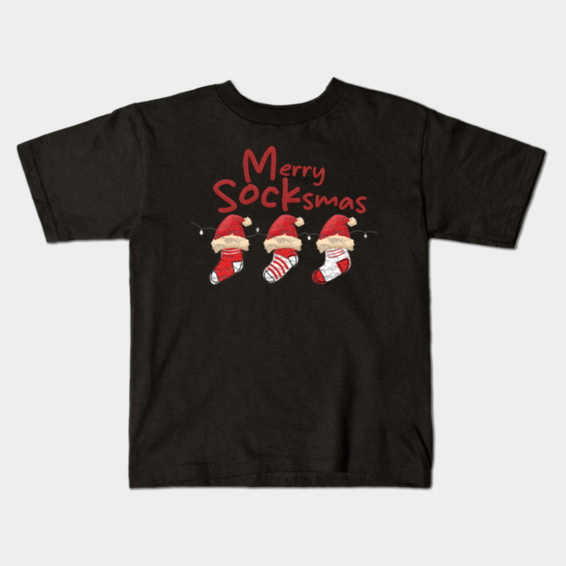 Merry Socksmas Kids T-Shirt by Db Printed