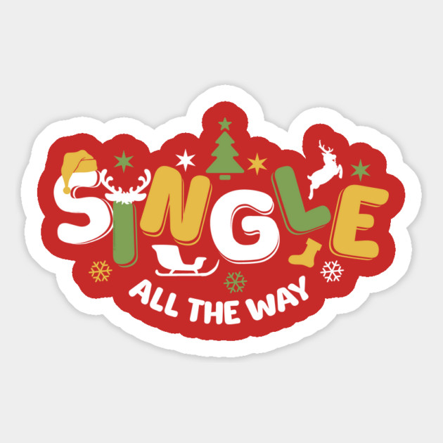 Single All The Way Christmas Pun Typography Magnet by creative