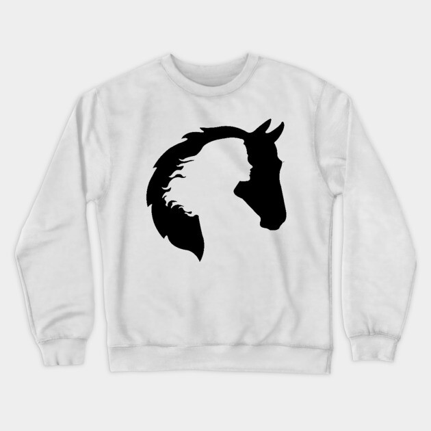 A Horse and a Lady Crewneck Sweatshirt by DickinsonDesign