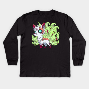 Zombie Kitsune Kids Long Sleeve T-Shirt
