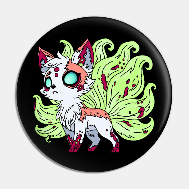 Zombie Kitsune Pin by H. R. Sinclair