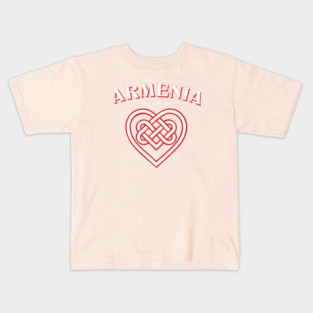 Armenia Knotwork Heart Kids T-Shirt