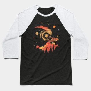 Andromeda Crashing - Surreal Trippy Pop Art Baseball T-Shirt