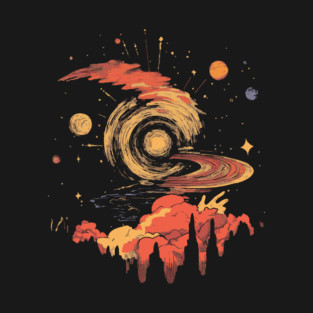 Andromeda Crashing - Surreal Trippy Pop Art T-Shirt