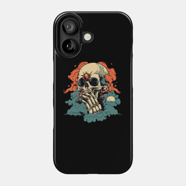 Worried Skull - Futuristic Surreal Concept Art Phone Case by TuncGK