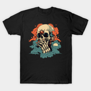 Worried Skull - Futuristic Surreal Concept Art T-Shirt