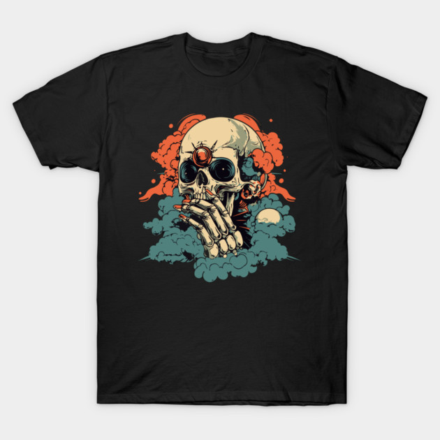 Worried Skull - Futuristic Surreal Concept Art T-Shirt by TuncGK