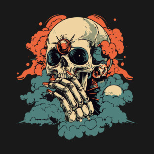 Worried Skull - Futuristic Surreal Concept Art T-Shirt