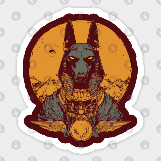 Anubis Rising - Ancient Egyptian God Mythology Sticker by TuncGK