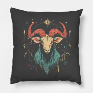 Pastel Capricorn Zodiac Sign - Surreal Pop Art Pillow