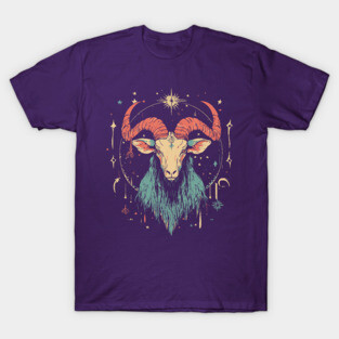 Pastel Capricorn Zodiac Sign - Surreal Pop Art T-Shirt