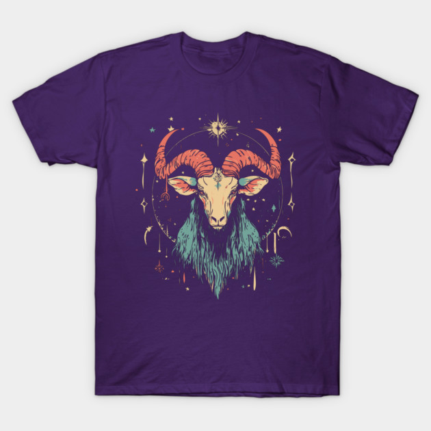 Pastel Capricorn Zodiac Sign - Surreal Pop Art T-Shirt by TuncGK