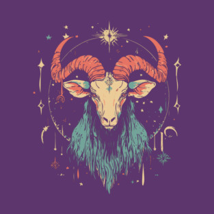 Pastel Capricorn Zodiac Sign - Surreal Pop Art T-Shirt