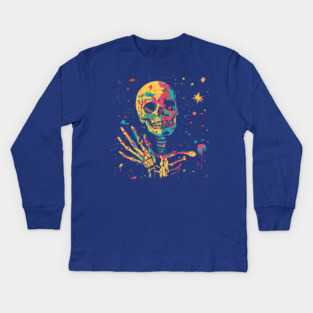 Peaceful Dead - Pastel Galactic Hippie Kids Long Sleeve T-Shirt
