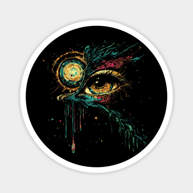 Galactic Ostrich - Surreal Futuristic Abstract Pastel Magnet by TuncGK