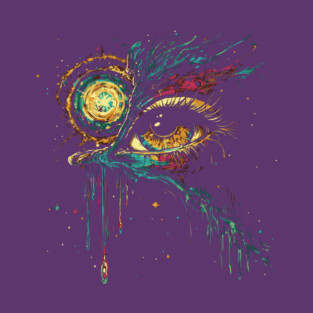 Galactic Ostrich - Surreal Futuristic Abstract Pastel T-Shirt