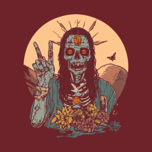 Hippie Zombie - Surreal Trippy Retro T-Shirt