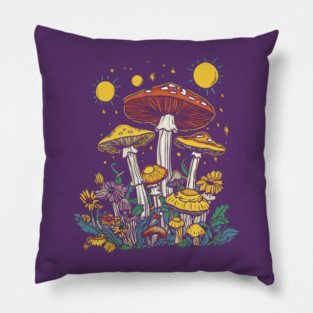 Time to Shroom - Psychedelic Trippy Hippie Design Pillow