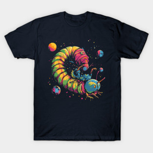 Galactic Caterpillar - Surreal Abstrac Dreamy Cosmic T-Shirt