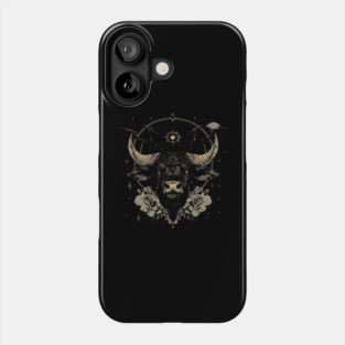Taurus Zodiac - Art Nouveau Line Art Gold Phone Case