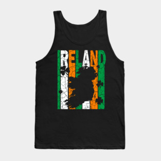 Ireland Flag - Retro Letters - Vintage Pastel Tank Top