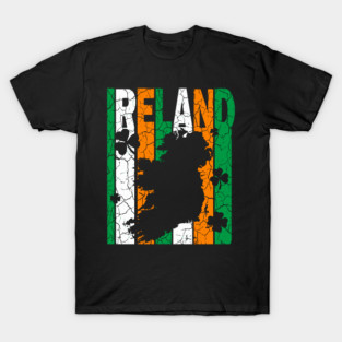 Ireland Flag - Retro Letters - Vintage Pastel T-Shirt
