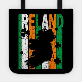 Ireland Flag - Retro Letters - Vintage Pastel Tote