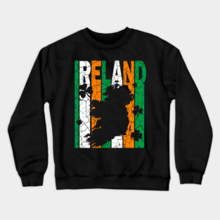 Ireland Flag - Retro Letters - Vintage Pastel Crewneck Sweatshirt