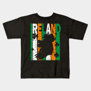 Ireland Flag - Retro Letters - Vintage Pastel Kids T-Shirt