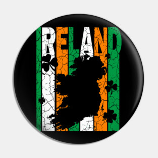 Ireland Flag - Retro Letters - Vintage Pastel Pin