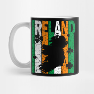 Ireland Flag - Retro Letters - Vintage Pastel Mug