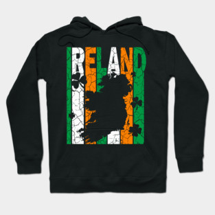 Ireland Flag - Retro Letters - Vintage Pastel Hoodie