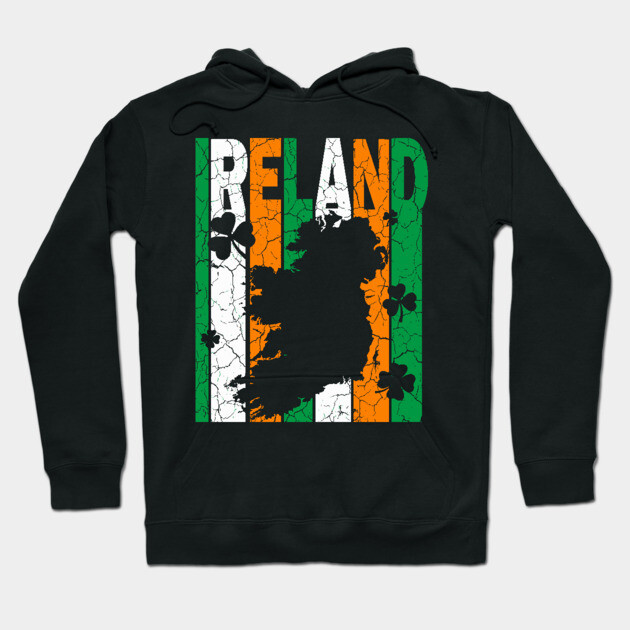 Ireland Flag - Retro Letters - Vintage Pastel Hoodie by TuncGK